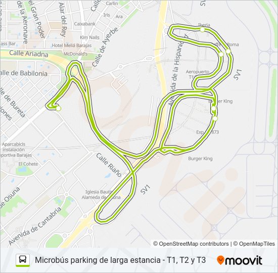 ✈️🅿️ T1-T2-T3 Bus Line Map