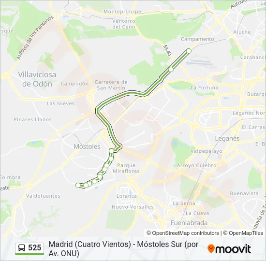 525 Bus Line Map
