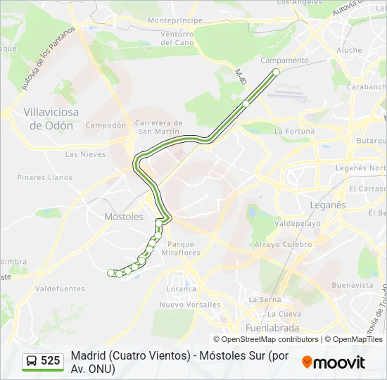 525 Bus Line Map
