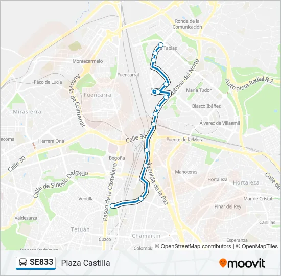 SE833 Bus Line Map