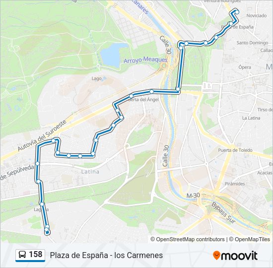 158 Bus Line Map
