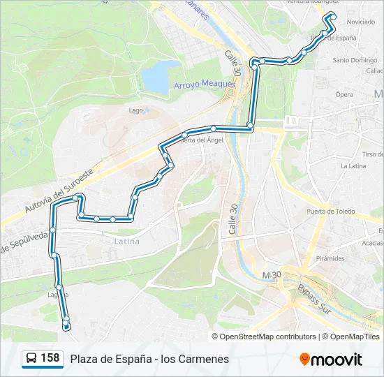158 Bus Line Map
