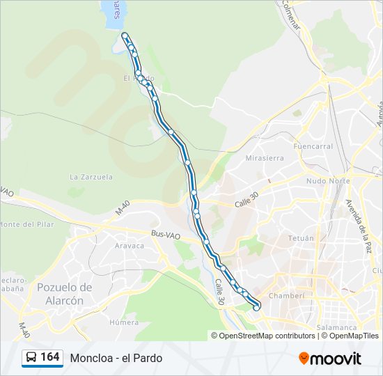 164 Bus Line Map