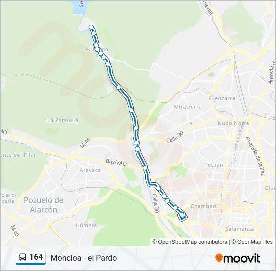 164 Bus Line Map