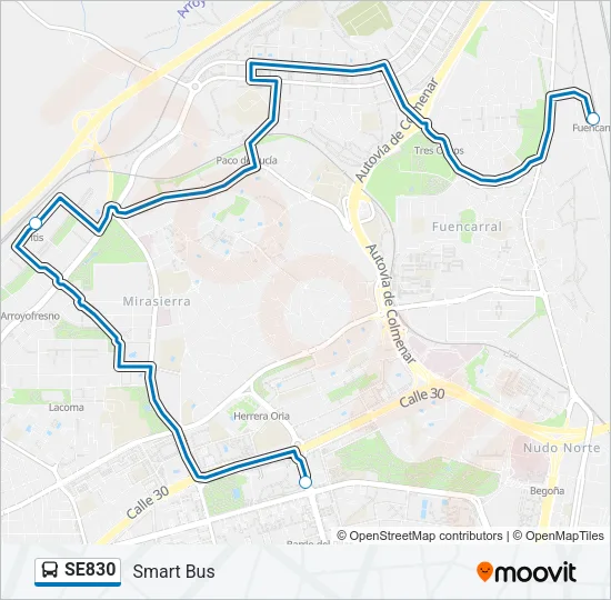 SE830 Bus Line Map