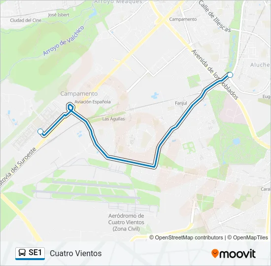 SE1 Bus Line Map