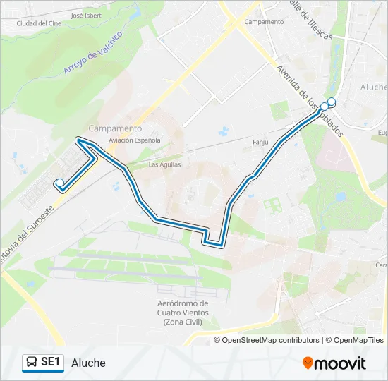 SE1 Bus Line Map