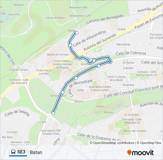 SE3 Bus Line Map