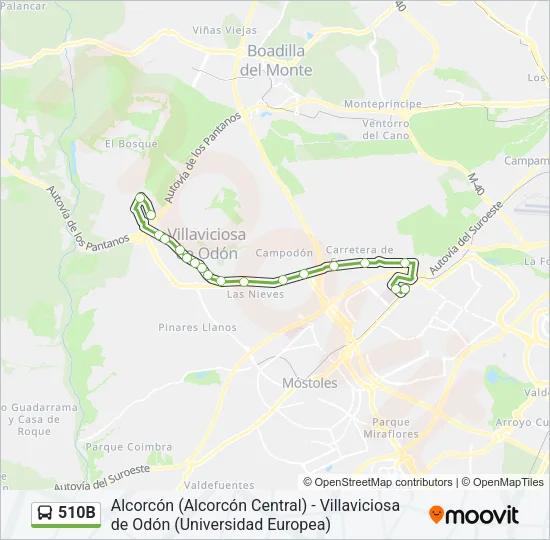 510B Bus Line Map