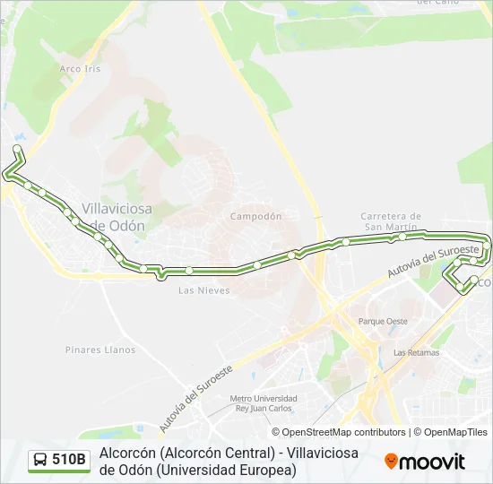 510B Bus Line Map
