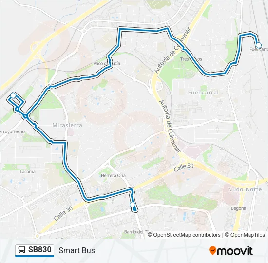 SB830 Bus Line Map