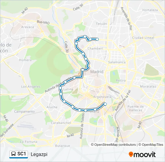 SC1 bus Mapa de línia