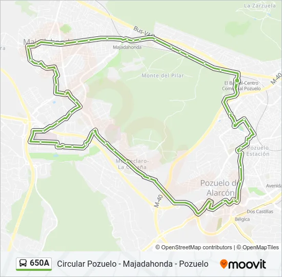 650A Bus Line Map