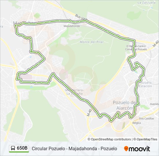 650B bus Line Map