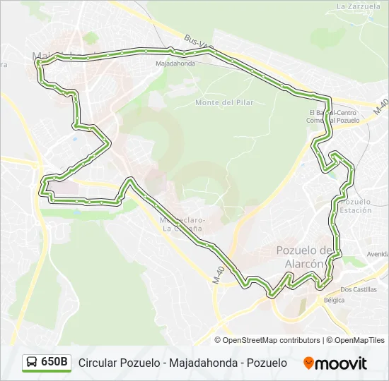 650B Bus Line Map