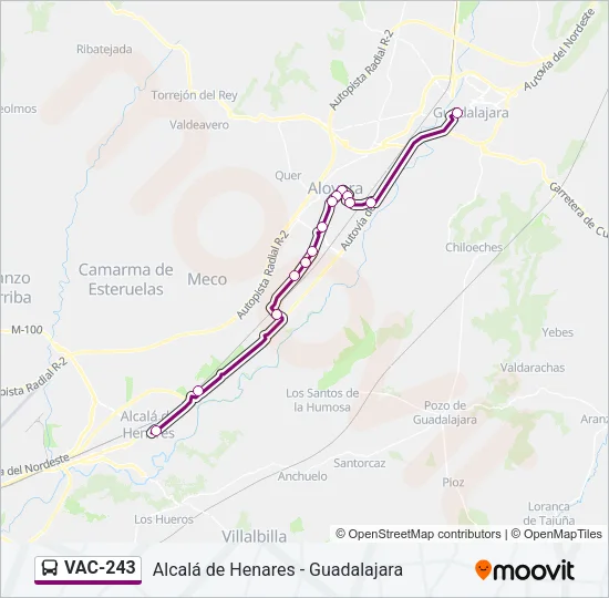VAC-243 Bus Line Map