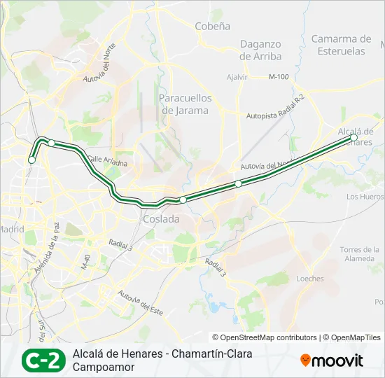 C2 Train Line Map