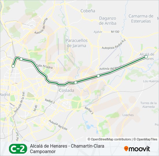 C2 Train Line Map
