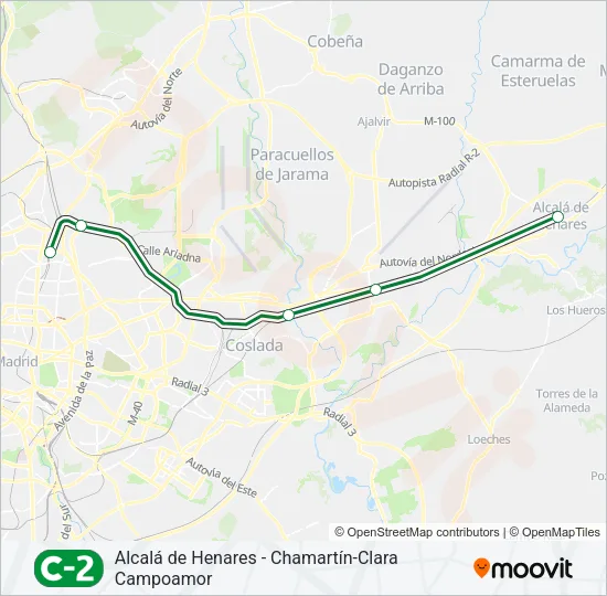 C2 Train Line Map
