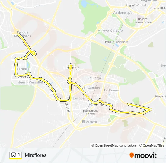 1 Bus Line Map