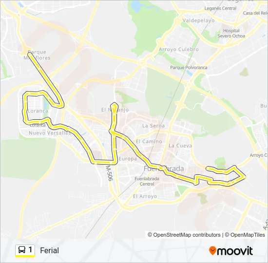 1 Bus Line Map