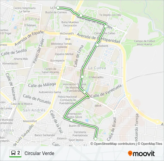 2 Bus Line Map