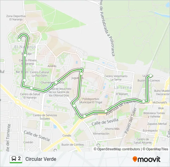 2 Bus Line Map