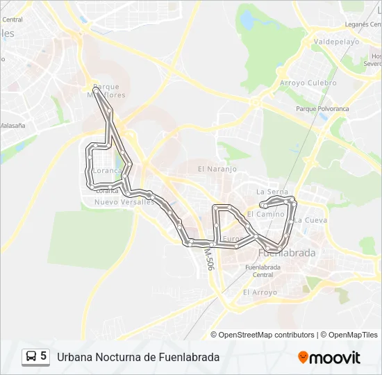 5 Bus Line Map