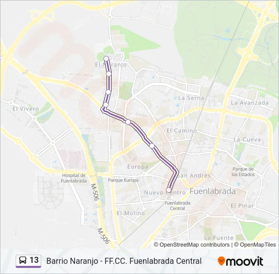 13 Bus Line Map