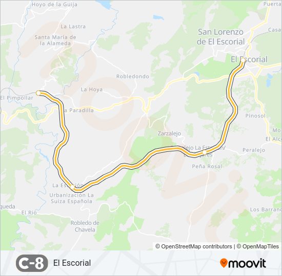 C8 Train Line Map