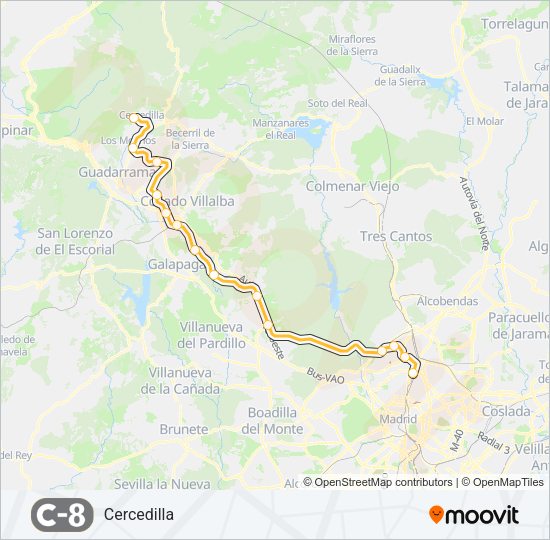C8 Train Line Map