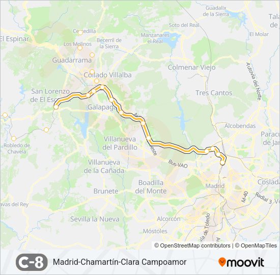 C8 Train Line Map