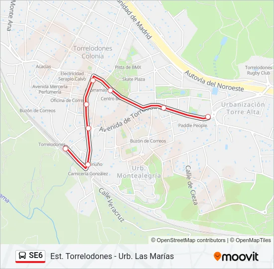 SE6 Bus Line Map