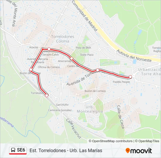 SE6 Bus Line Map
