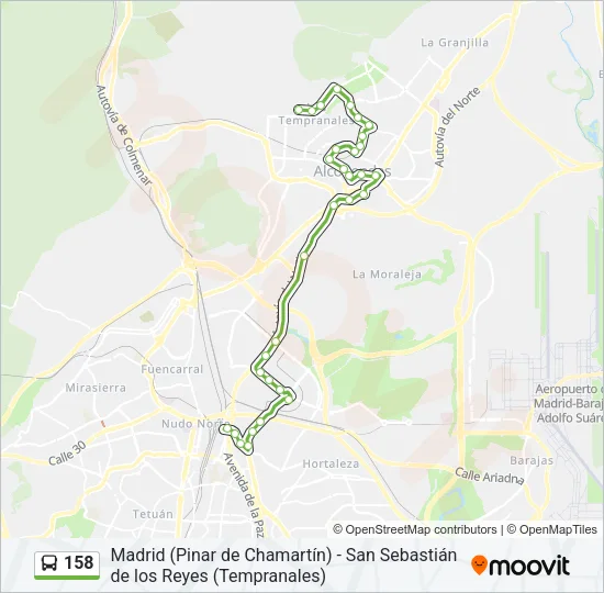 158 Bus Line Map