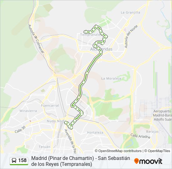 158 bus Line Map