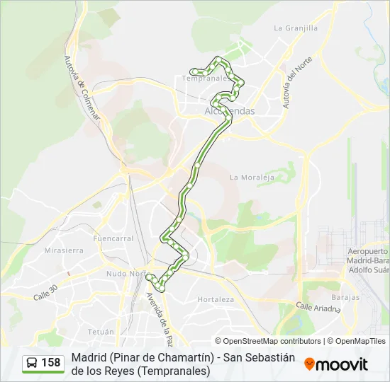 158 Bus Line Map