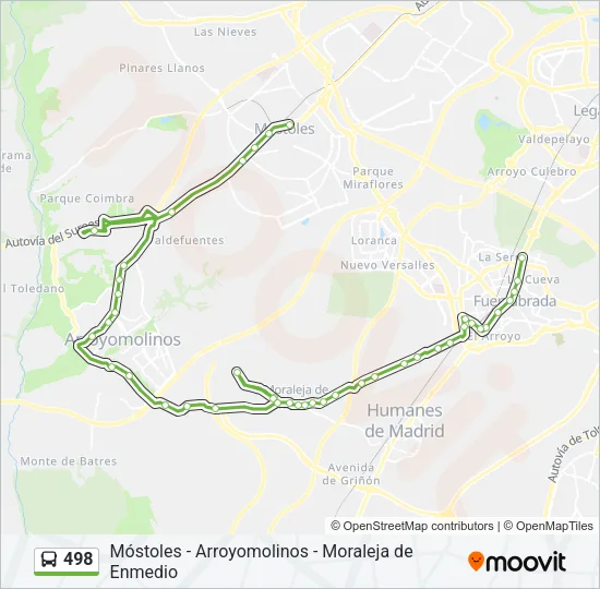 498 Bus Line Map