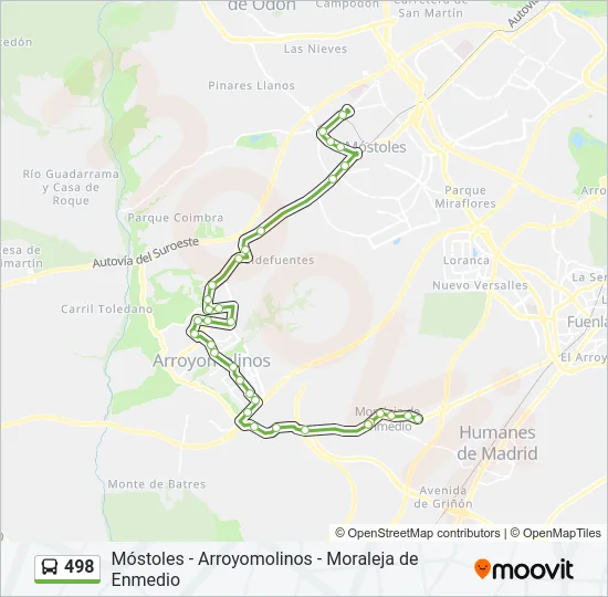 498 Bus Line Map