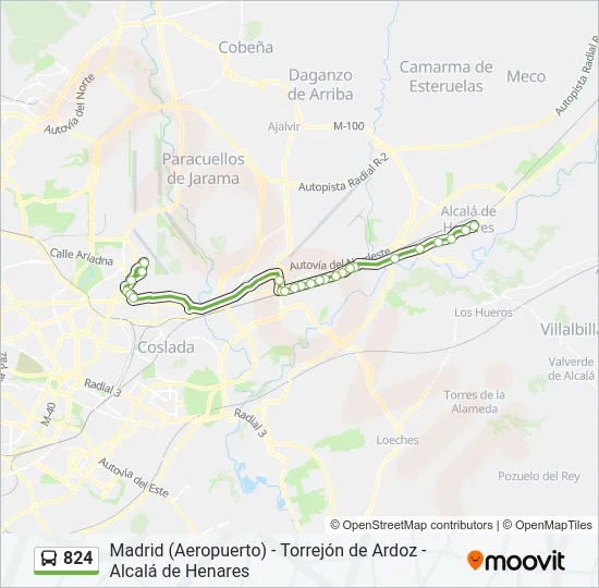 824 Bus Line Map