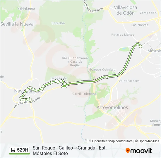 529H Bus Line Map