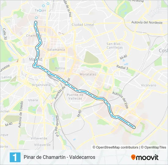 M-1 Metro Line Map