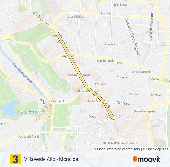 Mapa de M-3 de metro