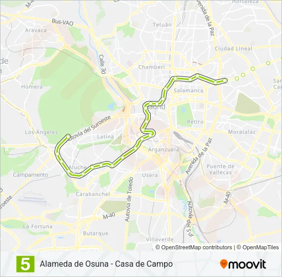 M-5 Metro Line Map