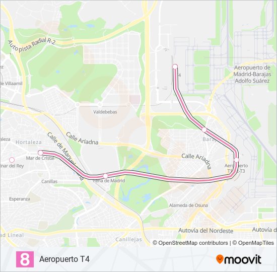 Mapa de M-8 de metro