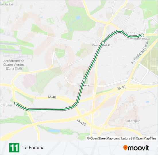 Mapa de M-11 de metro