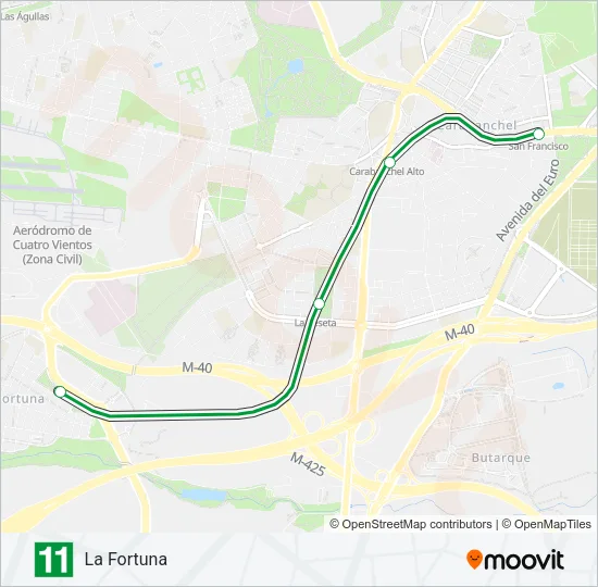 M-11 Metro Line Map