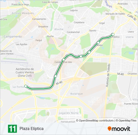 M-11 metro Line Map