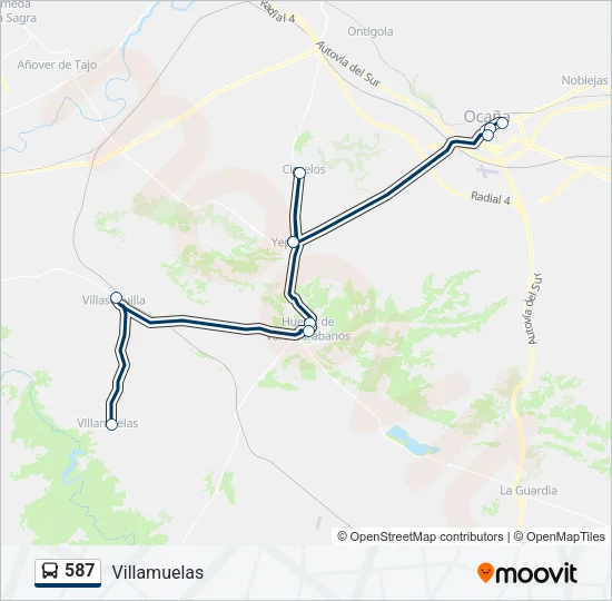 587 Bus Line Map