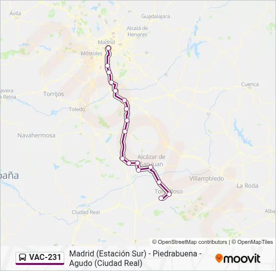VAC231 Route: Schedules, Stops & Maps - Argamasilla De Alba (Updated)